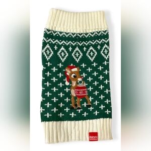 Official Licensed Rudolph the Red-Nosed Reindeer Holiday Dog Sweater Medium